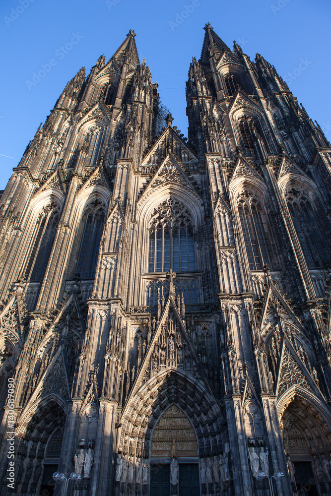 Cologne cathedral of Saint Peter and Mary Famous church. Unesco World Heritage Site.