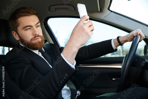 Side view of calm business man making selfie © Drobot Dean