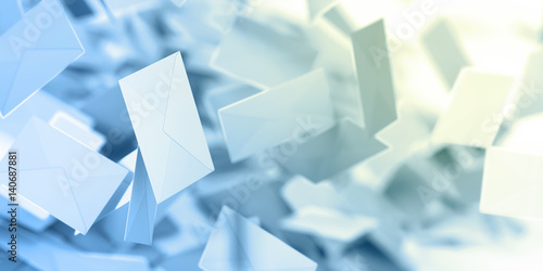 Quadro su tela Infinite mail envelopes, 3d rendering background