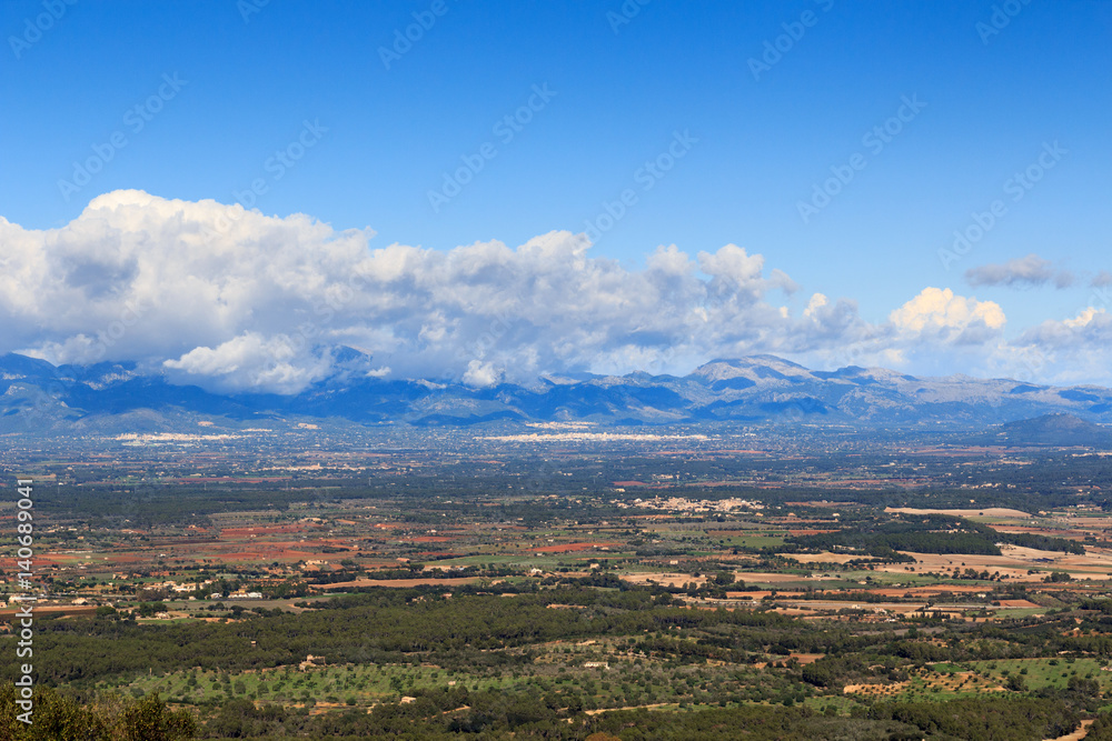 Majorca panorama and Serra de Tramuntana mountains, Spain
