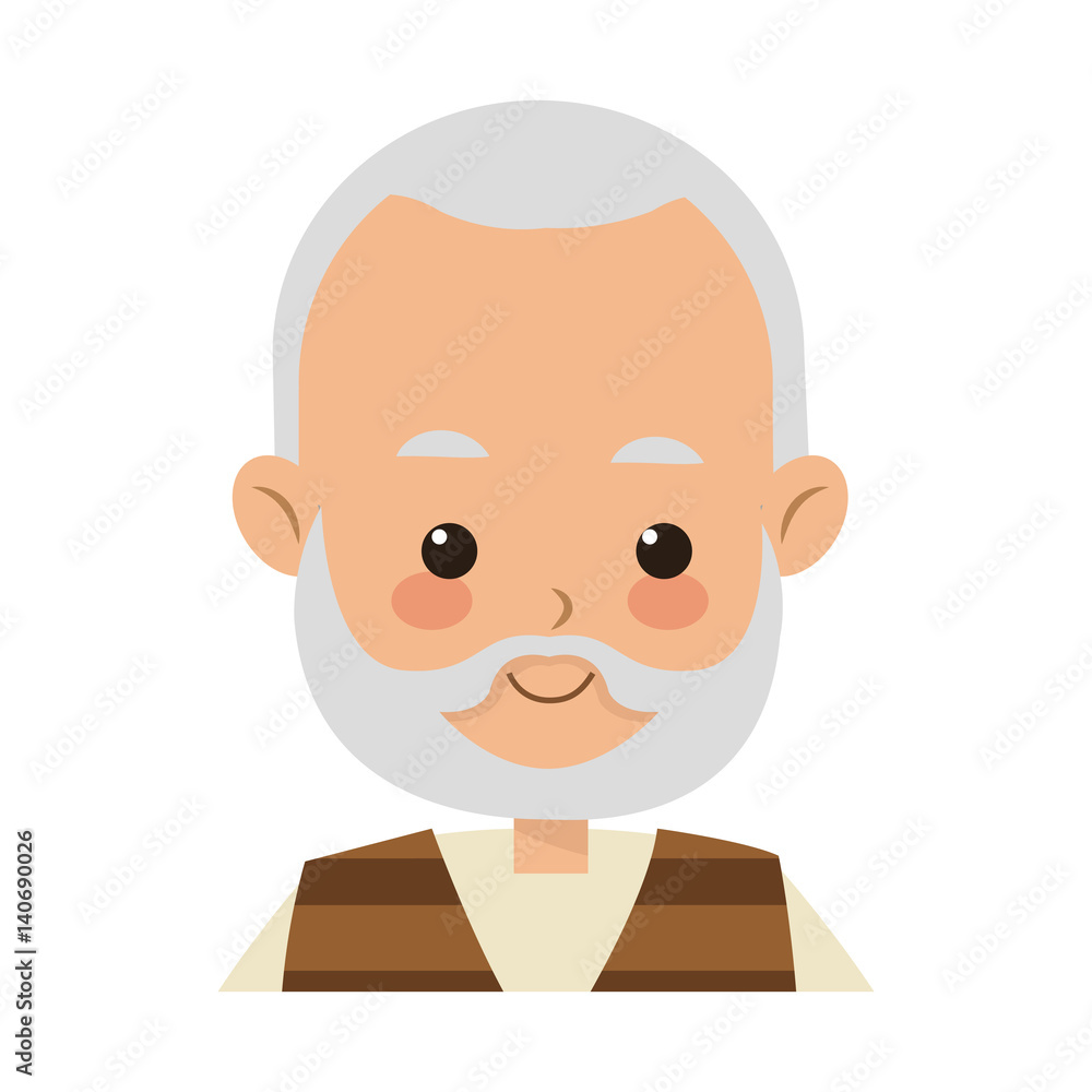 old man face cartoon icon over white background. colorful design. vector illustration old man face cartoon icon over white background. colorful design. vector illustration