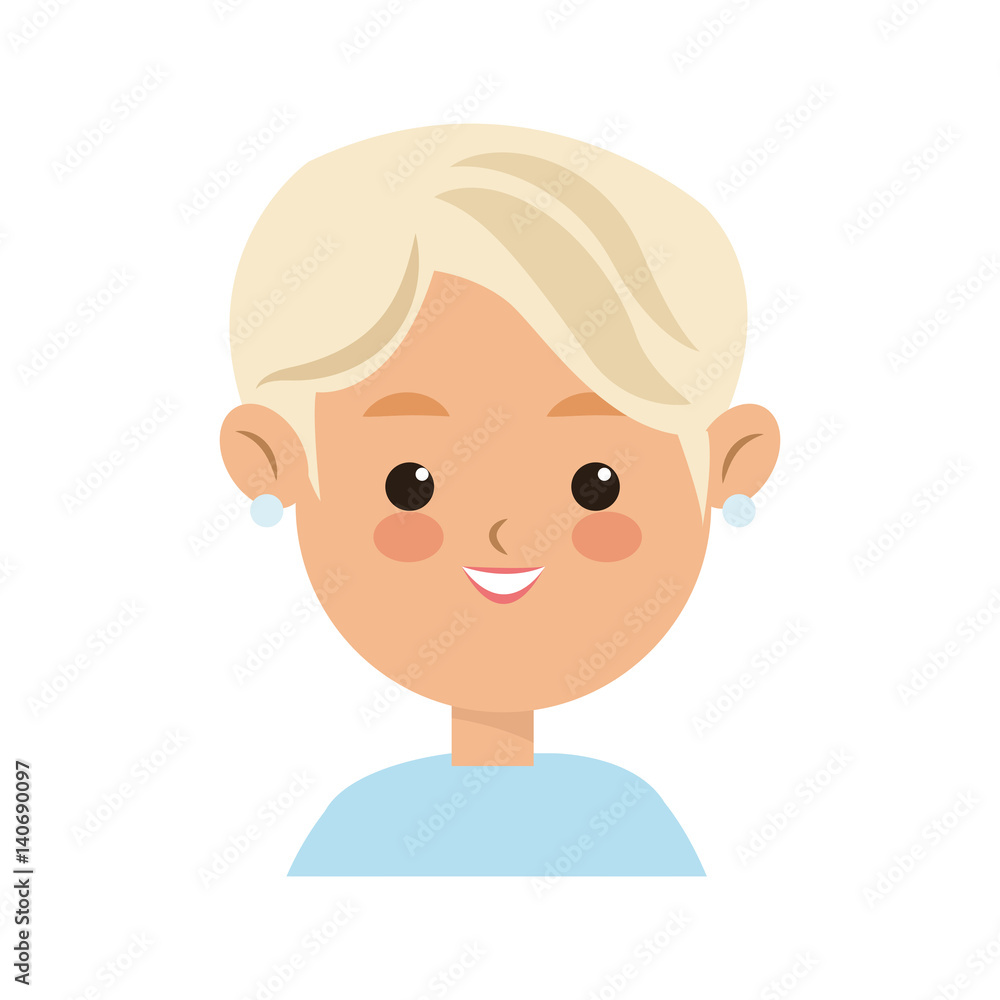 young woman cartoon icon over white background. colorful design. vector illustration