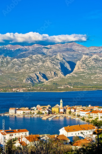 View of Town of Vinjerac with Velebit