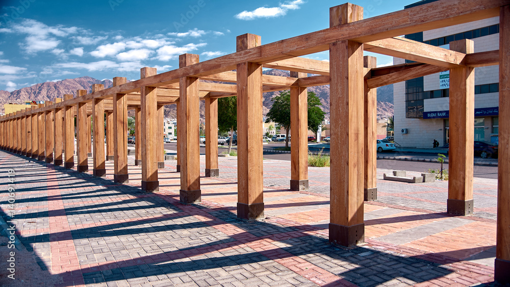 Decorative architectural landscape element/street design. Aqaba city, Jordan. Decorative architectural landscape element/street design. Aqaba city, Jordan.