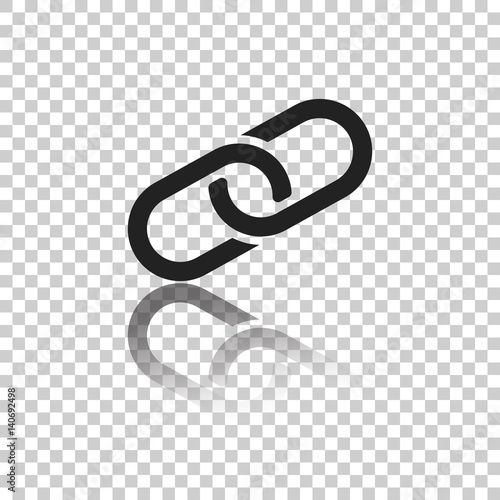 Chain Icon vector illustration in flat style isolated on white background. Connection symbol with reflect effect for web site design, logo, app, ui.
