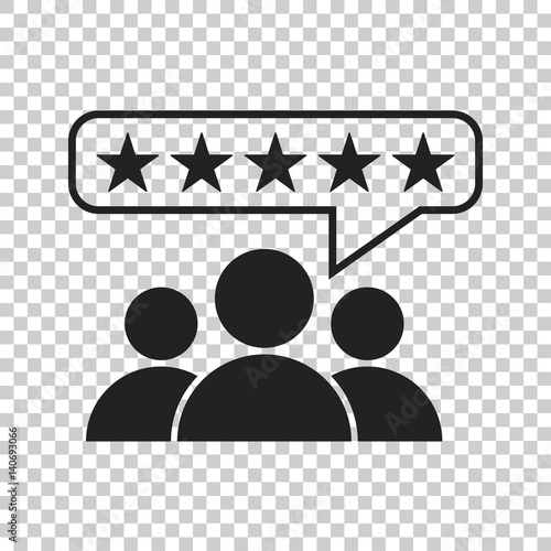 Customer reviews, rating, user feedback concept vector icon. Flat illustration on isolated background.