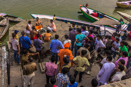 October 31, 2014: A Bollywood scene being filmed in Varanasi, India photo