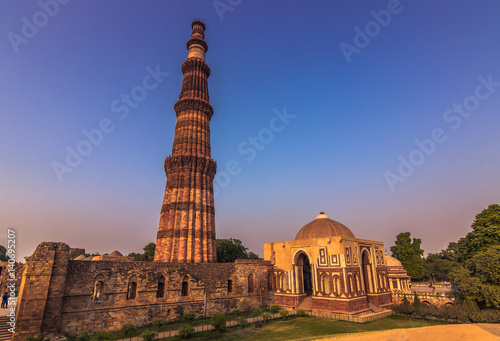 October 27, 2014: Ruins of the Qutb Minar in New Delhi, India photo