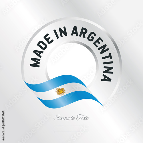 Made in Argentina transparent logo icon silver background