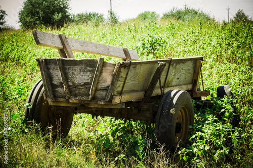 old cart at a farm photo