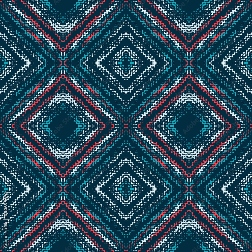 Abstract seamless pattern with lots of zigzags and squares. Abstract seamless pattern with lots of zigzags and squares.