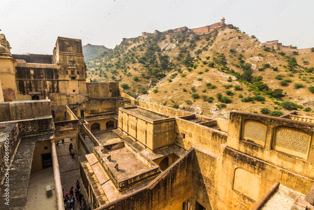 November 04, 2014: Landscape around the Amber Fort in Jaipur, India