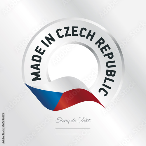 Made in Czech Republic transparent logo icon silver background