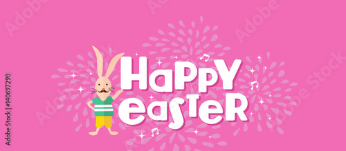 Happy Easter hipster rabbit celebration design