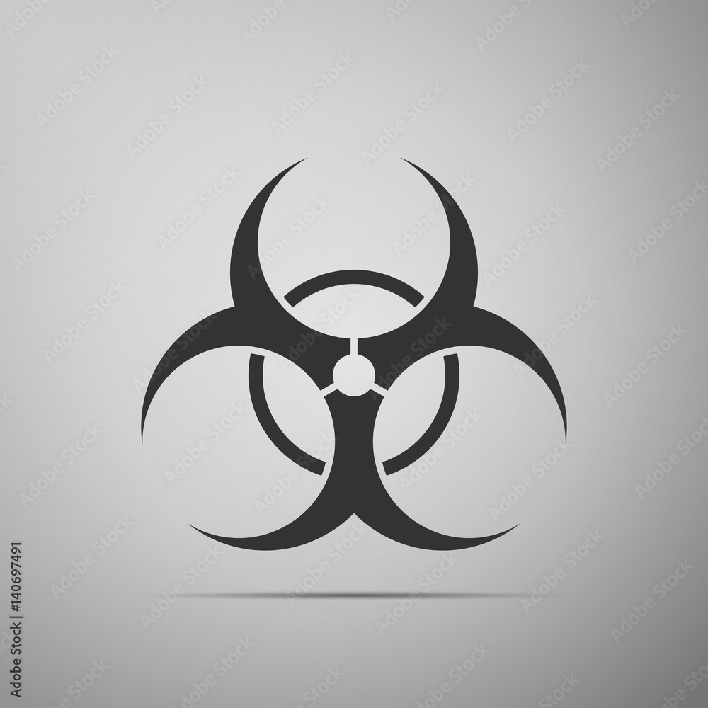 Biohazard symbol flat icon on grey background. Vector Illustration Biohazard symbol flat icon on grey background. Vector Illustration