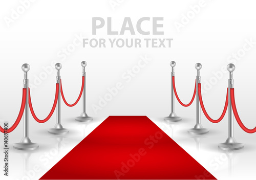 red event carpet isolated on a white background. vector illustration