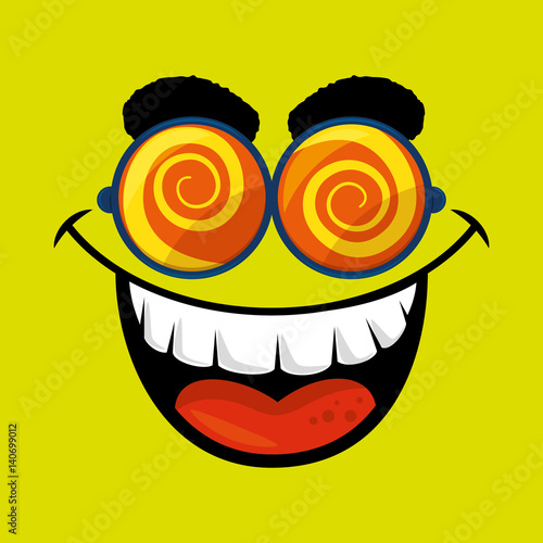 idiot mask crazy icon vector illustration design