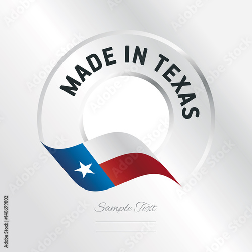 Made in Texas transparent logo icon silver background