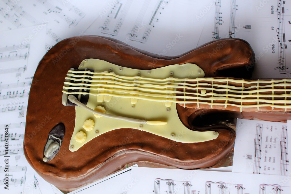 Cake Decoration Baking Tools Acoustic Guitar Electric Guitar Fandont Mold  Violin Musical Note Chocolate Silicone Moulds
