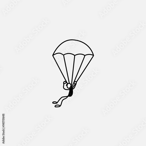 Stick figure parachutist