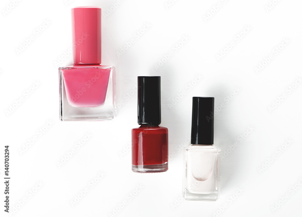 Boots with pink and red nail paint. Horizontal shoot. Boots with pink and red nail paint. Horizontal shoot.