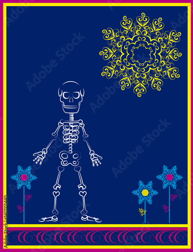 skeleton with flourishes