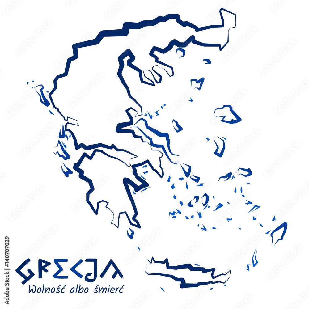 Vecteur Stock Konturowa mapa Grecji | Adobe Stock