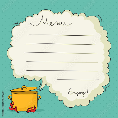 Hand drawn menu template