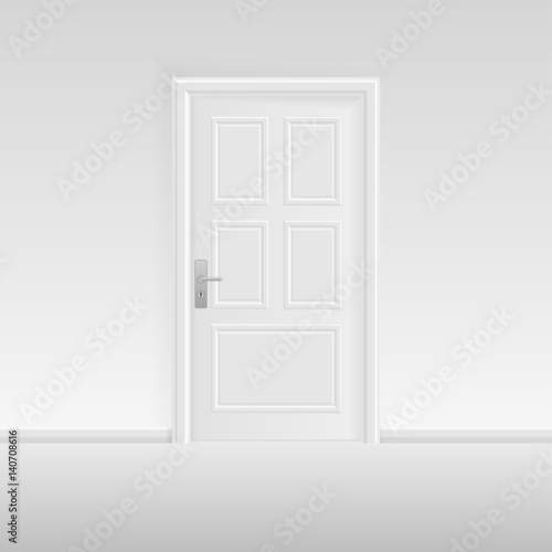 Closed door isolated on background. Vector illustration