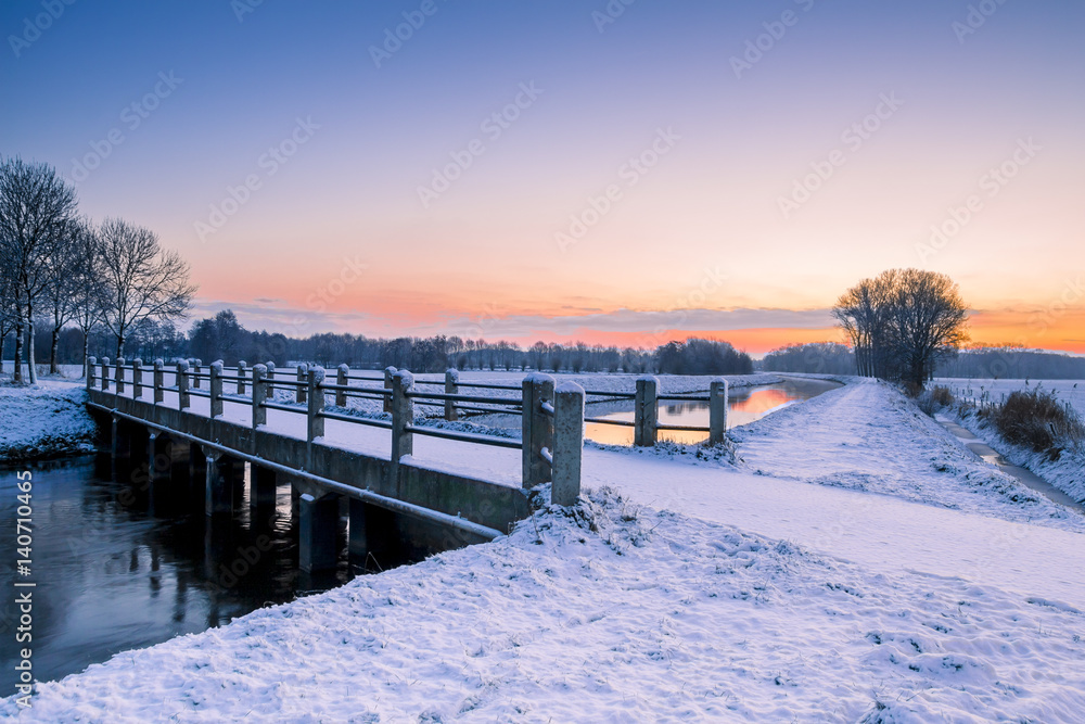 Early morning winter scenery