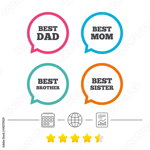 Best mom and dad, brother, sister icons.
