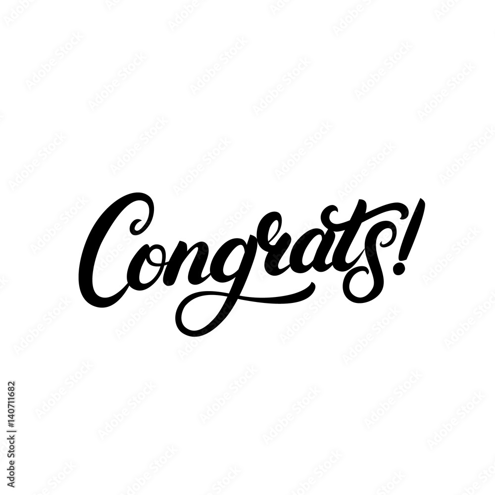 Congrats hand written lettering for congratulations card, greeting ...