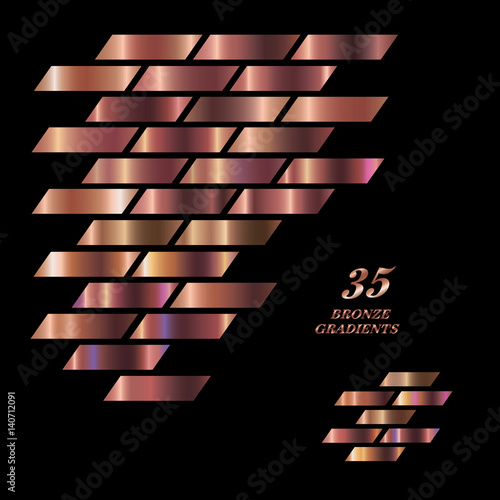 Collection of vector bronze gradients.