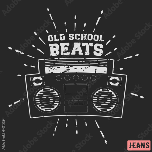 Ghetto blaster vintage stamp