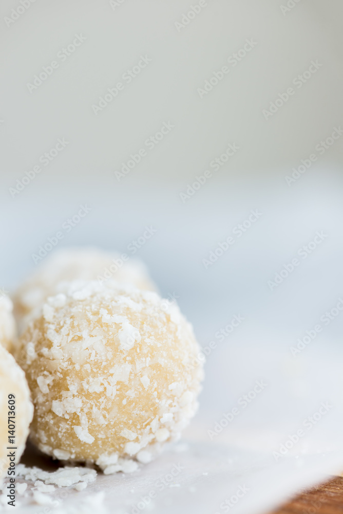 Homemade Raw Vegan Coconut and Lemon Truffles Homemade Raw Vegan Coconut and Lemon Truffles