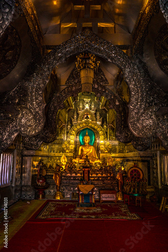 Silver Buddhas in Wat Sri Suphan, Buddhist temple Chiang Mai, Thailand