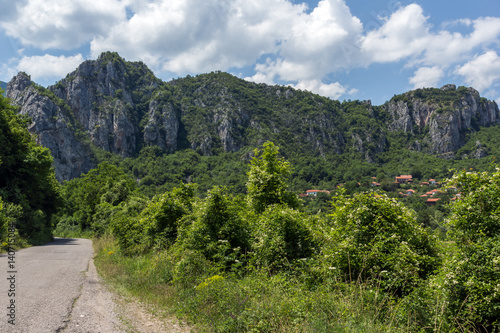Panorama of Vlasi Village and rock formation of Jerma River Gorge  Dimitrovgrad Region  Serbia