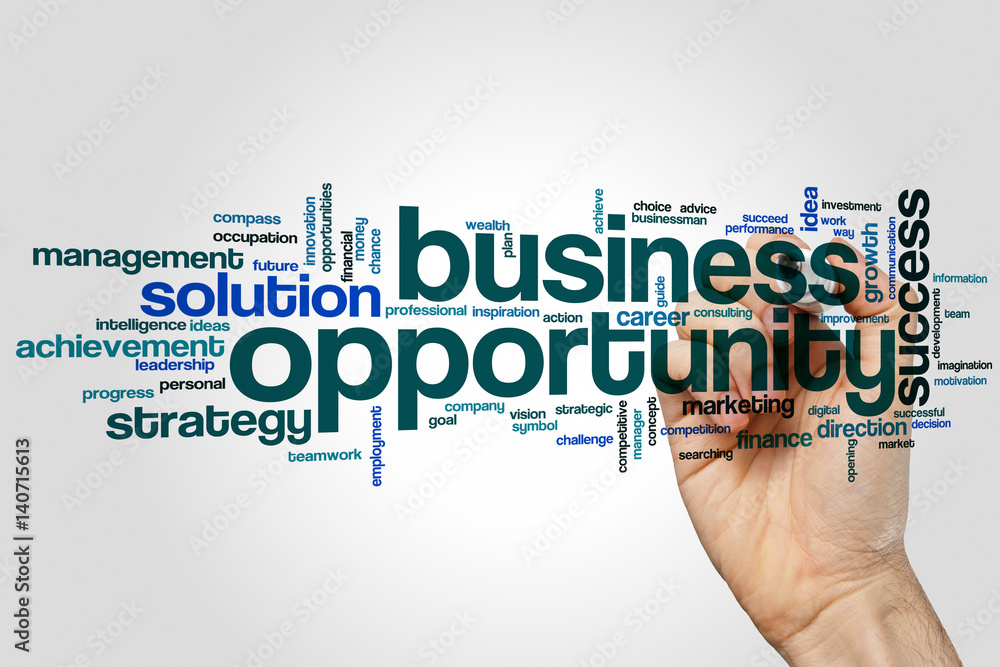 Business opportunity word cloud concept on grey background Business opportunity word cloud concept on grey background