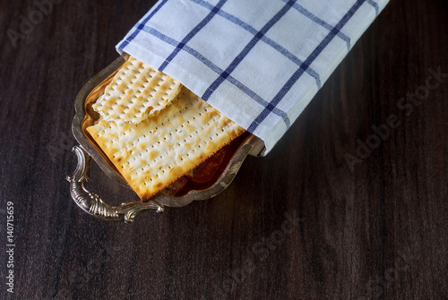 Matzo for Passover on table