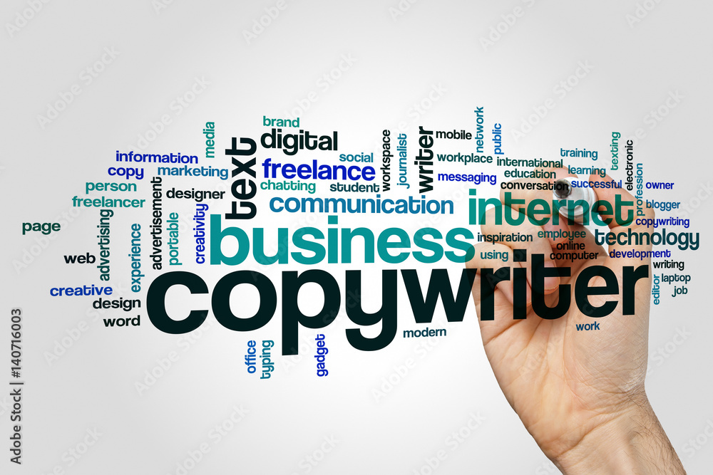 Copywriter word cloud on grey background Copywriter word cloud on grey background