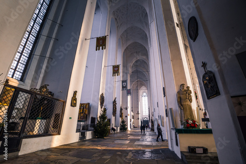 January 28, 2017: Inside Saint Mary's cathedral in Gdansk, Poland photo