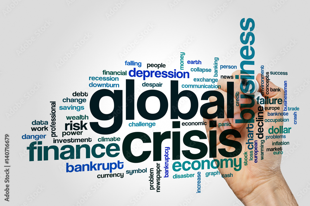 Obraz premium Global crisis word cloud