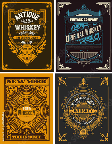 Set Whiskey labes. vector