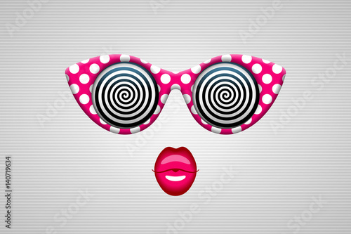 Glamorous sunglasses with hypnotic spirals