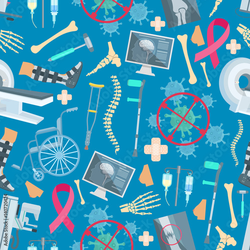 Medicine surgery health vector seamless pattern