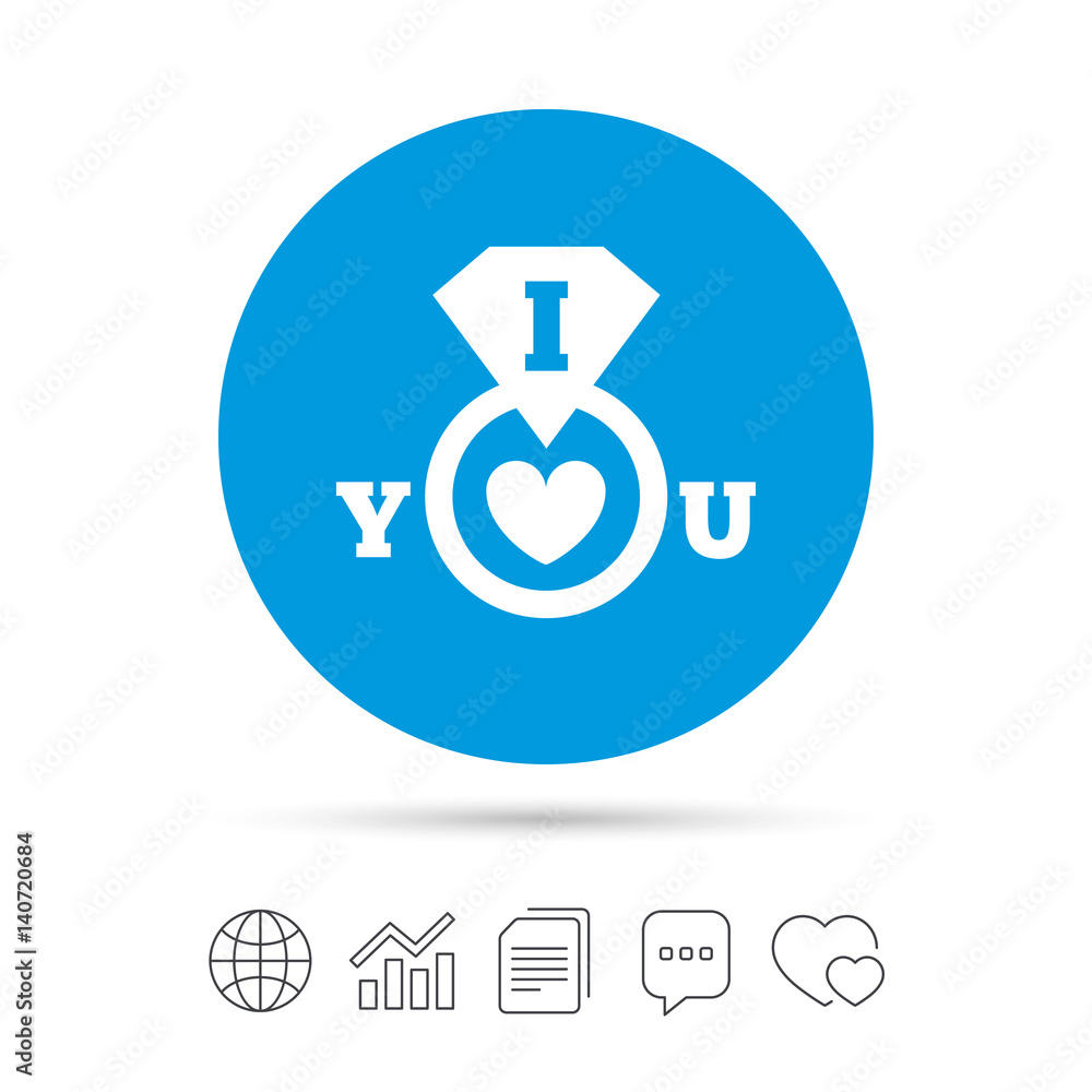 I Love you sign icon. Valentines day symbol. I Love you sign icon. Valentines day symbol.