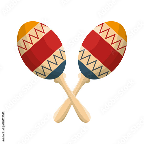 maracas instrument isolated icon vector illustration design photo