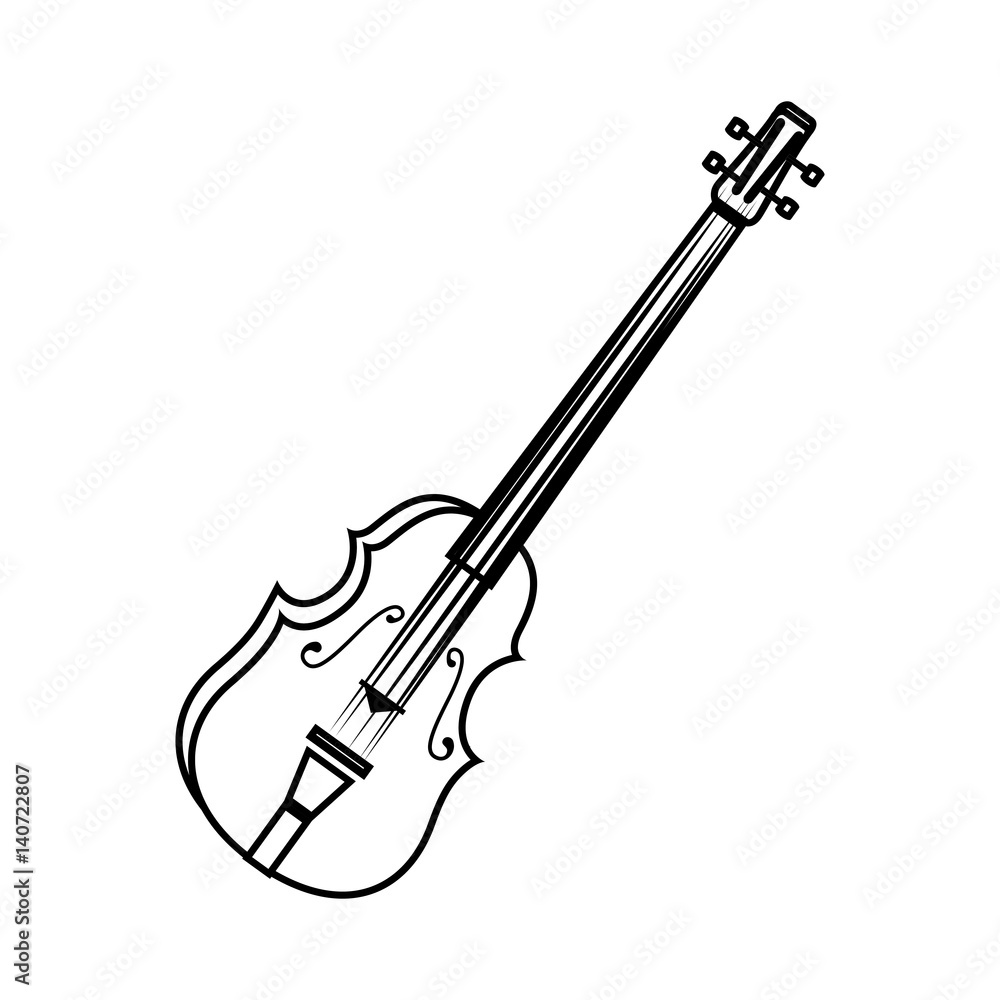 Obraz premium chello instrument isolated icon vector illustration design