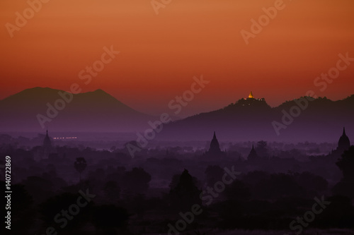 Old Bagan Landscape at Sunset