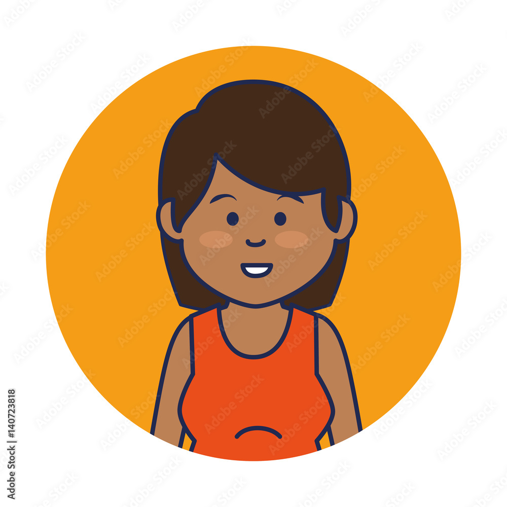 cute woman ethnicity character vector illustration design